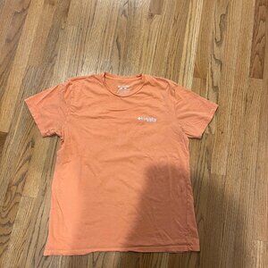 Columbia PFG T-Shirt Mens Large Double-Sided Fishing Logo Orange Graphic Tee